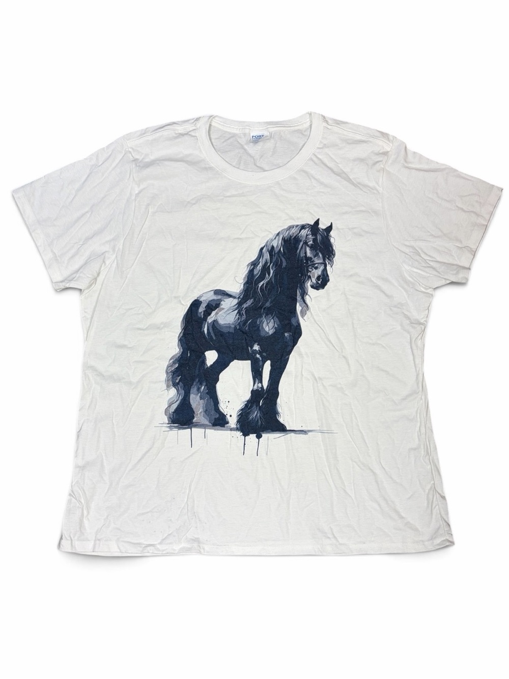 Women White Horse Graphic Tee